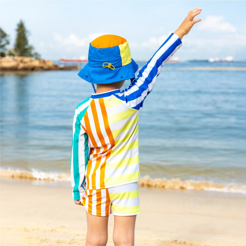 Rash Swim Top in Rainbow Stripes by Le Petit Society — image 4