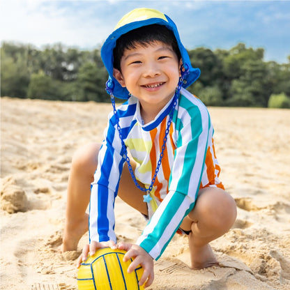 Rash Swim Top in Rainbow Stripes by Le Petit Society — image 3