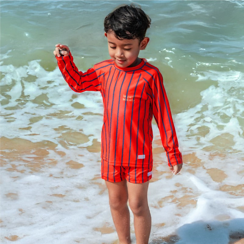Rash Swim Top in Red Stripes by Le Petit Society — image 5