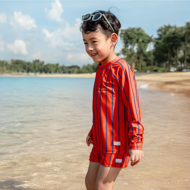 Rash Swim Top in Red Stripes by Le Petit Society — image 4