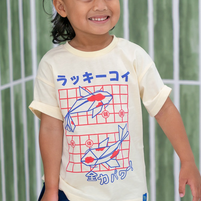 Oriental Series - Kids Tee in Lucky Koi Print by Le Petit Society — image 2