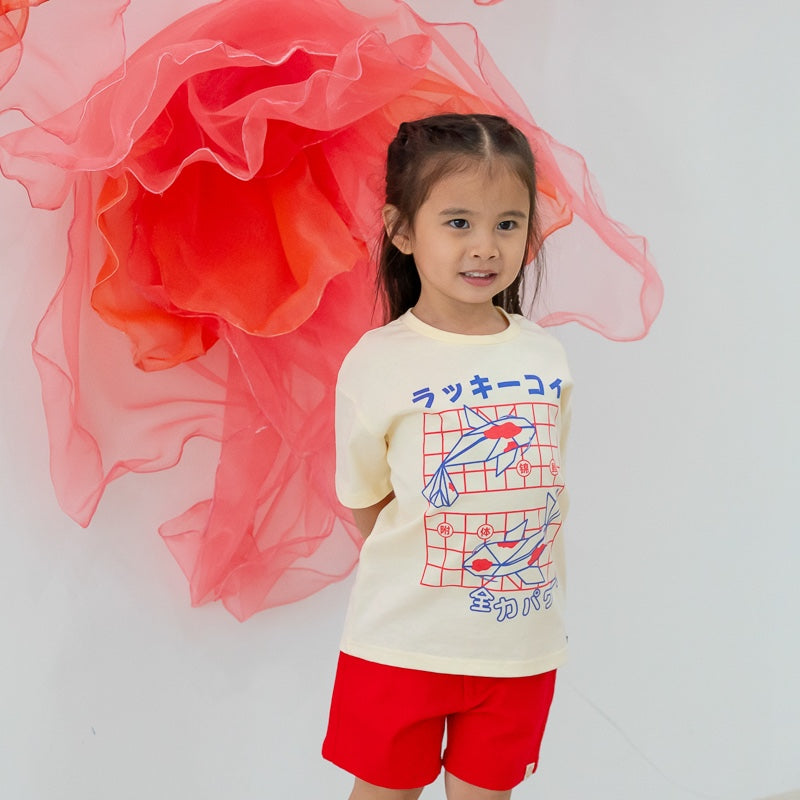 Oriental Series - Kids Tee in Lucky Koi Print by Le Petit Society