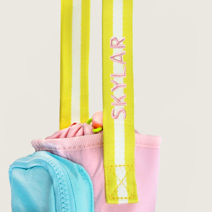Water Bottle Sling Bag in Blush/Blue by Le Petit Society — image 4