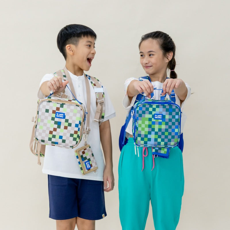Mini Backpack and Lunch Bag Bundle in Arcade Blue by Le Petit Society — image 2