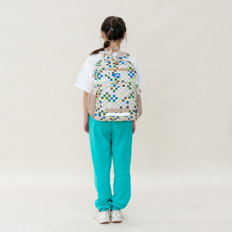 Single Pocket Backpack and Lunch Bag Bundle in Arcade Sand by Le Petit Society — image 3