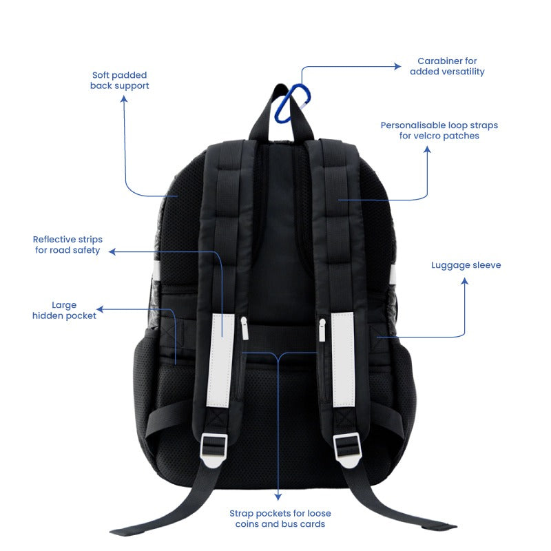 Double Pocket Backpack in Black Puffer by Le Petit Society — image 11