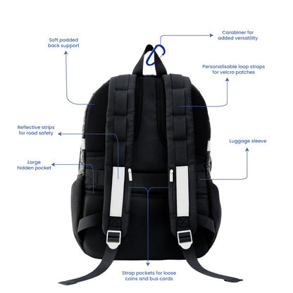 Double Pocket Backpack in Black Puffer by Le Petit Society — image 11