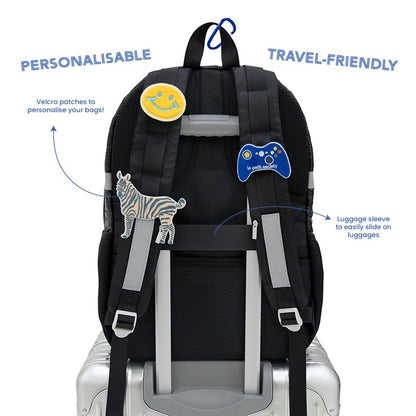 Double Pocket Backpack in Black Puffer by Le Petit Society — image 12
