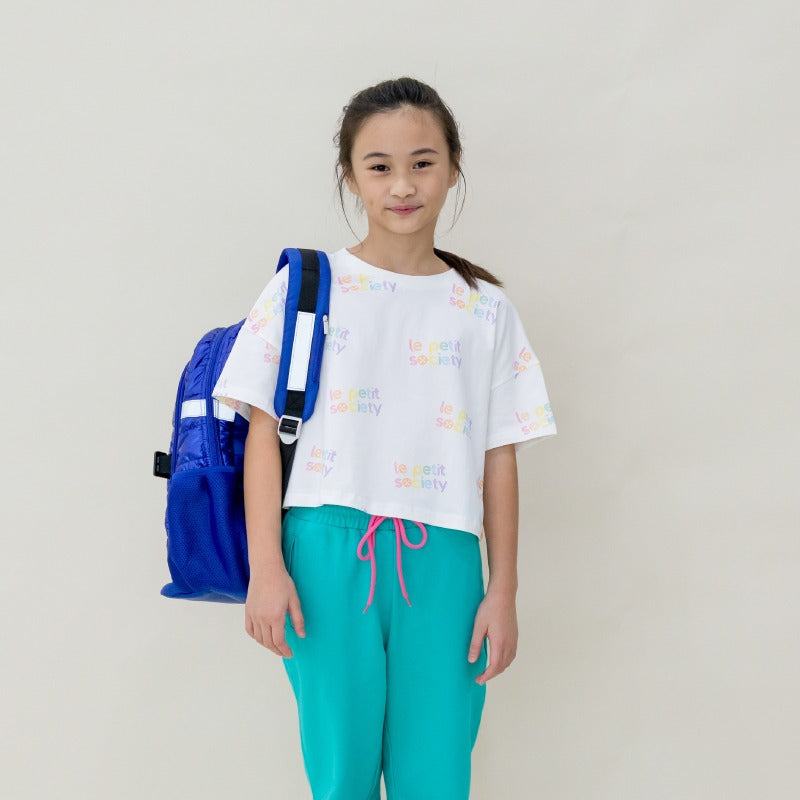 Double Pocket Backpack in Navy Puffer by Le Petit Society — image 4