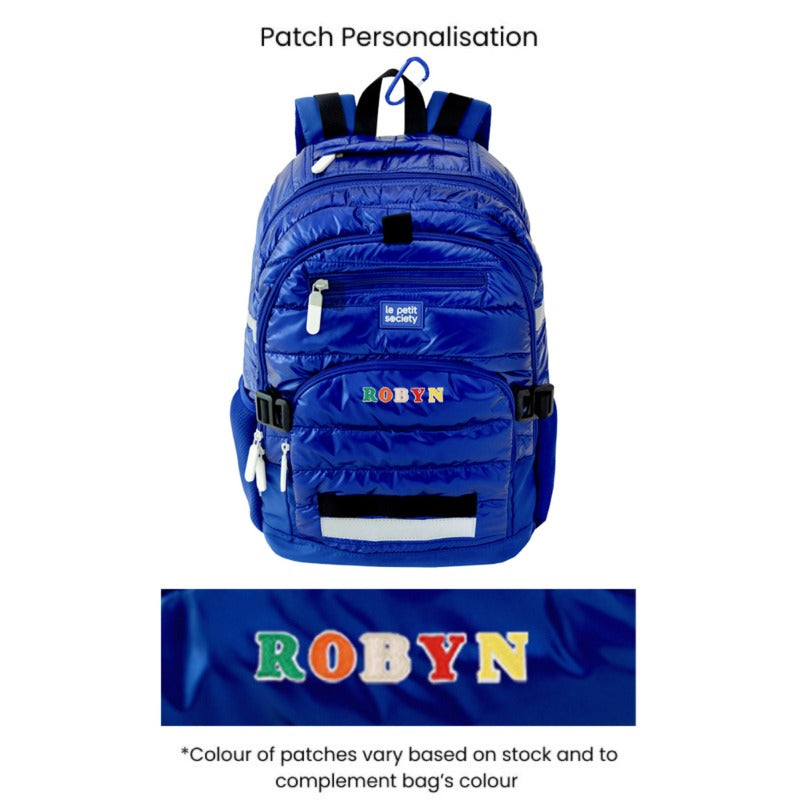 Double Pocket Backpack in Navy Puffer by Le Petit Society — image 7