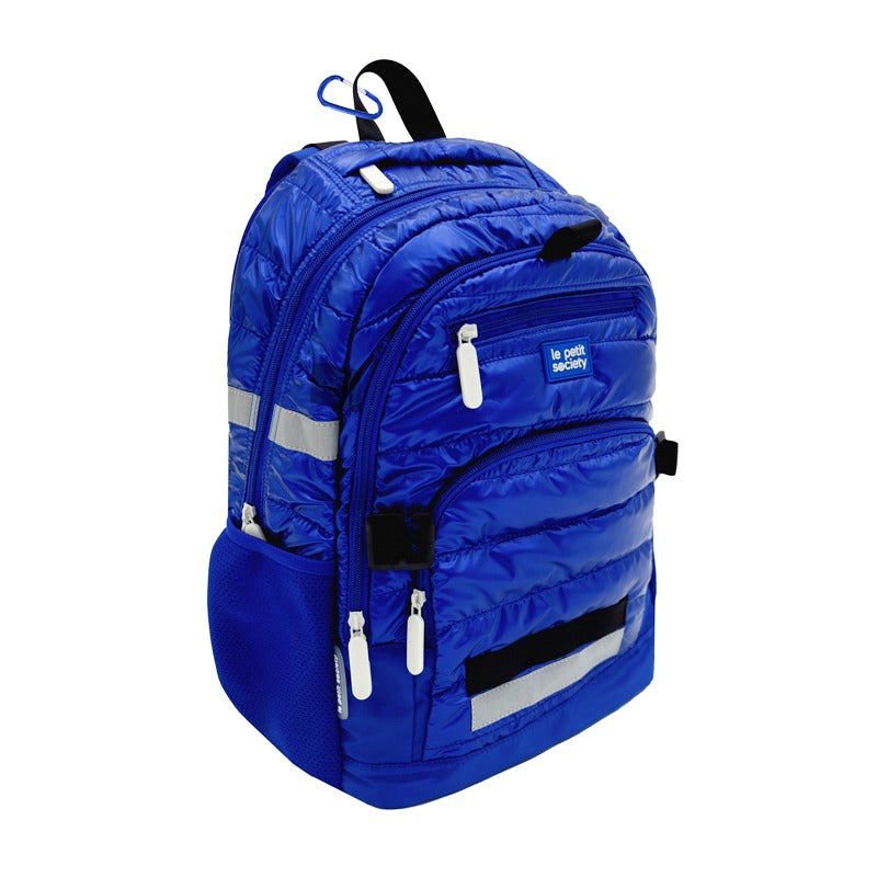 Double Pocket Backpack in Navy Puffer by Le Petit Society — image 8
