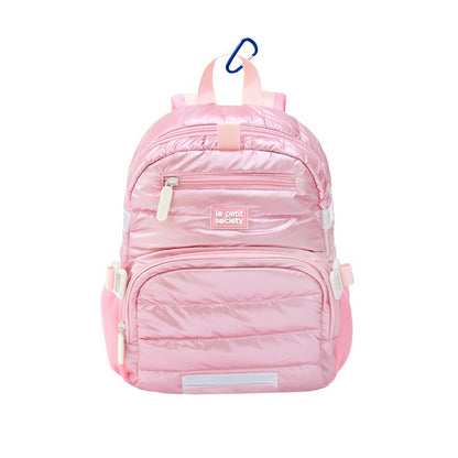 Mini Backpack and Lunch Bag Bundle in Pink Puffer by Le Petit Society — image 6