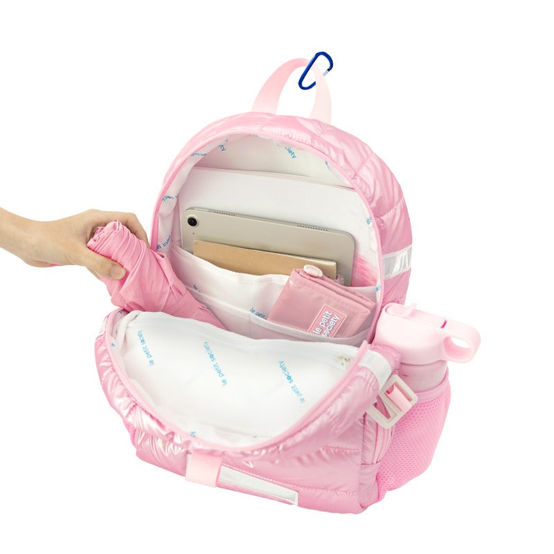 Mini Backpack in Pink Puffer by Le Petit Society — image 7