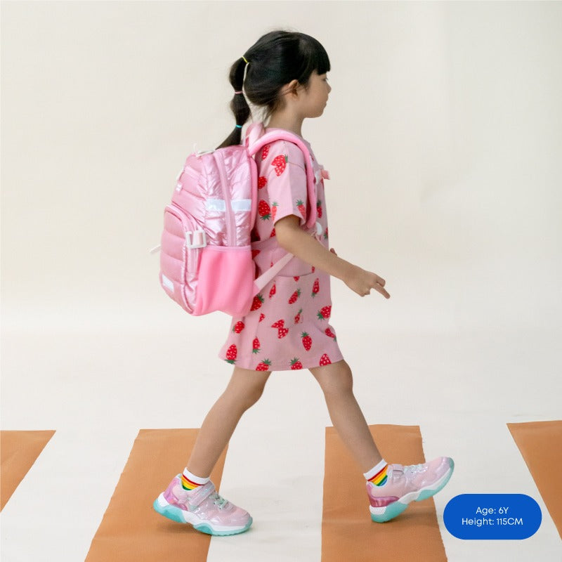 Mini Backpack in Pink Puffer by Le Petit Society — image 2