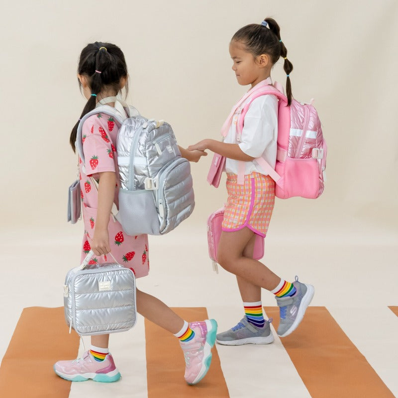 Mini Backpack in Silver Puffer by Le Petit Society — image 4