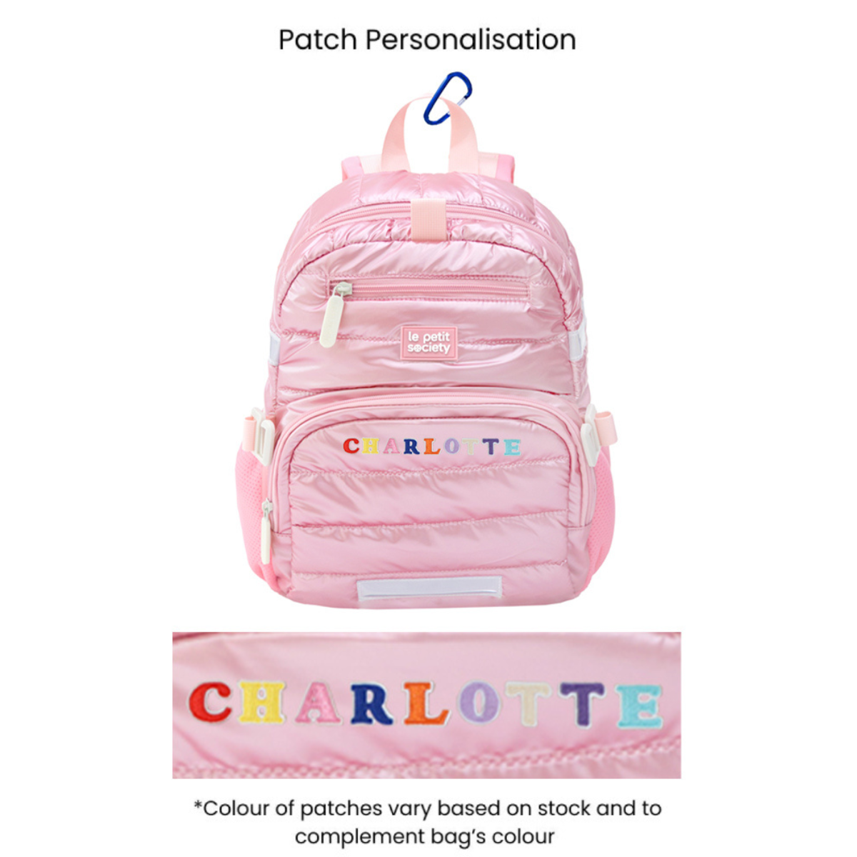 Mini Backpack in Pink Puffer by Le Petit Society — image 5