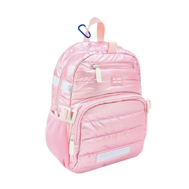 Mini Backpack in Pink Puffer by Le Petit Society — image 6