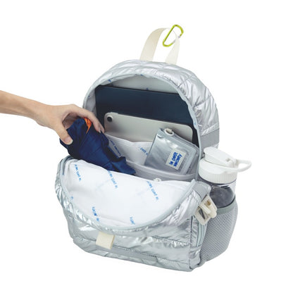 Mini Backpack in Silver Puffer by Le Petit Society — image 10
