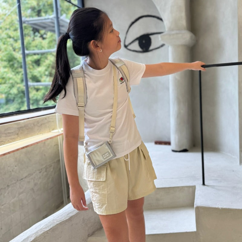 Kids Wallet With Lanyard in Metallic Silver by Le Petit Society — image 3