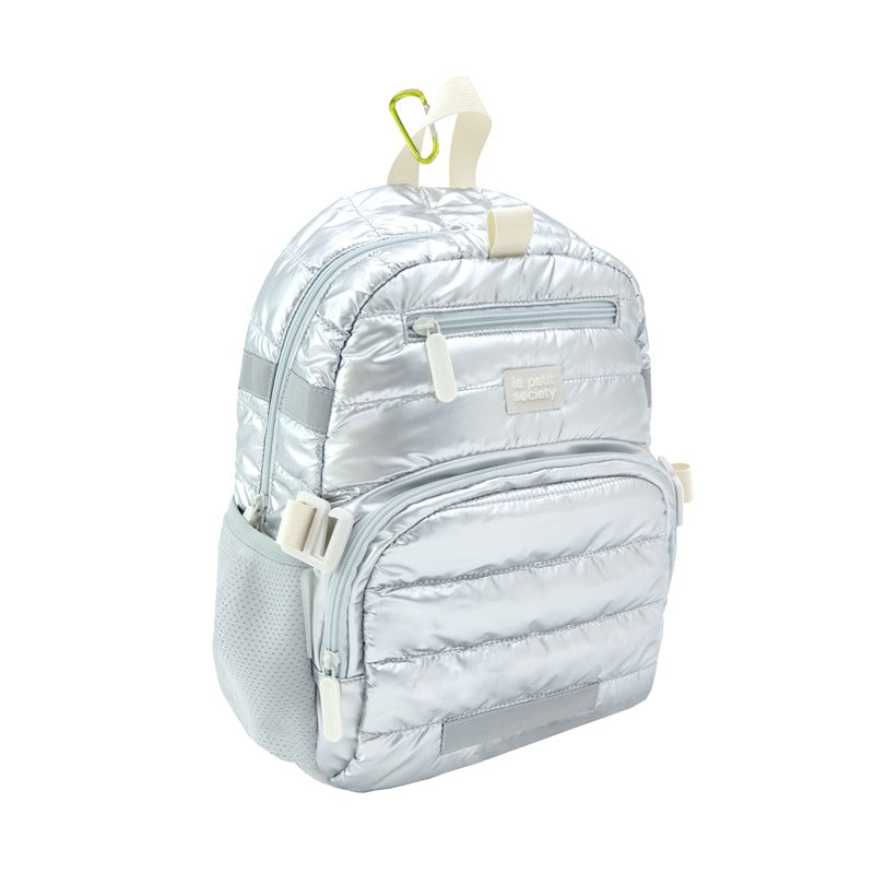 Mini Backpack in Silver Puffer by Le Petit Society — image 9