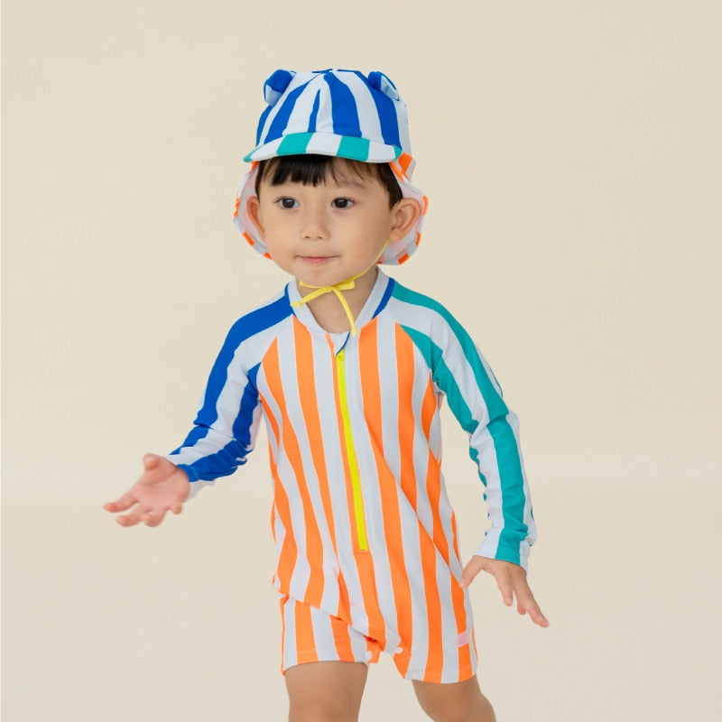 Baby Swimsuit in Rainbow Stripes by Le Petit Society — image 3