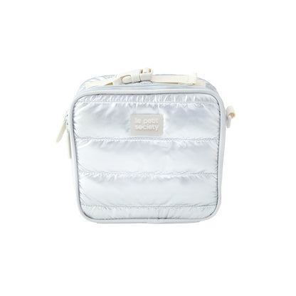 Mini Backpack and Lunch Bag Bundle in Silver Puffer by Le Petit Society — image 10