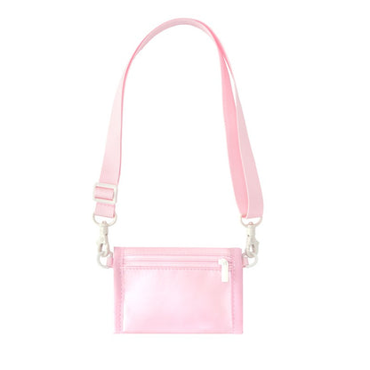 Kids Wallet With Lanyard in Metallic Pink by Le Petit Society — image 6