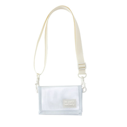 Kids Wallet With Lanyard in Metallic Silver by Le Petit Society