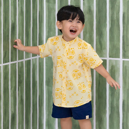 Bermuda Shorts with Adjustable Waistband in Navy by Le Petit Society — image 5