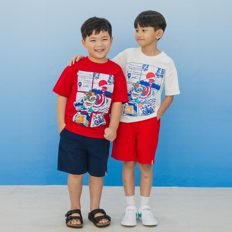 Bermuda Shorts with Adjustable Waistband in Navy by Le Petit Society — image 2