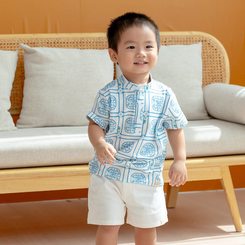 Bermuda Shorts with Adjustable Waistband - White by Le Petit Society — image 4