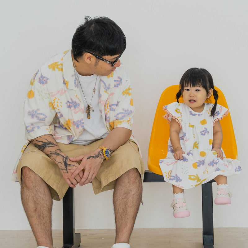 Heritage Series - Unisex Camp Collar Shirt in Pastel Dragon Playground Print by Le Petit Society — image 2
