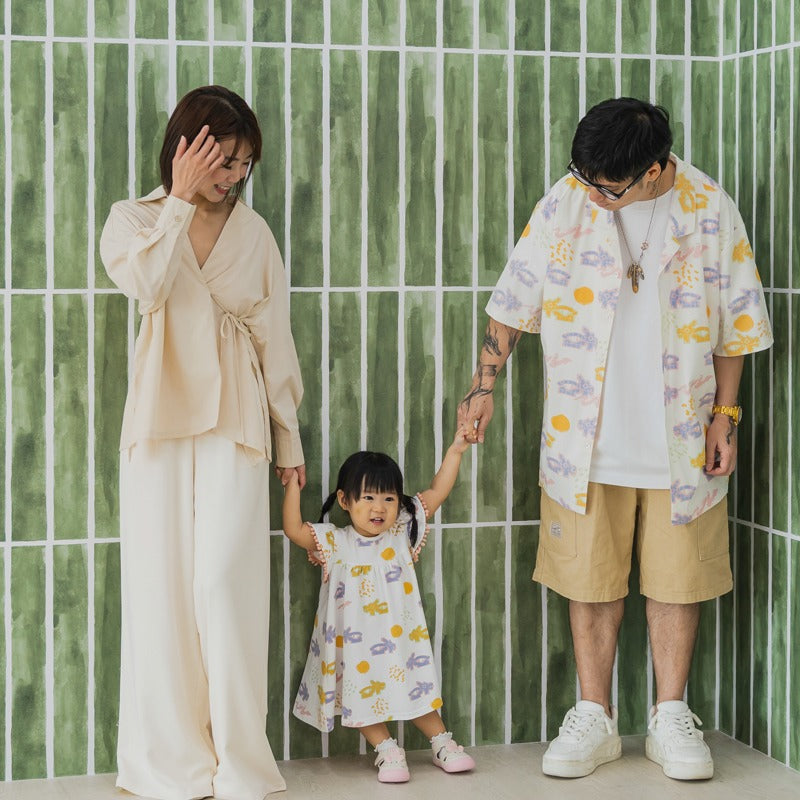 Heritage Series - Unisex Camp Collar Shirt in Pastel Dragon Playground Print by Le Petit Society — image 4