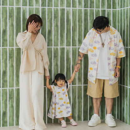 Heritage Series - Unisex Camp Collar Shirt in Pastel Dragon Playground Print by Le Petit Society — image 4
