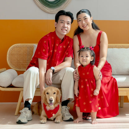 Lion Dance Series - Pet Bandana in Gold Lion Print by Le Petit Society — image 3
