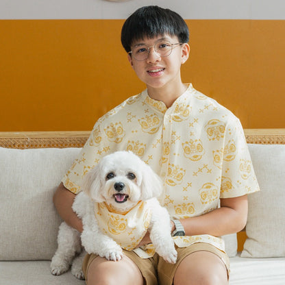 Lion Dance Series - Pet Bandana in Yellow by Le Petit Society — image 3