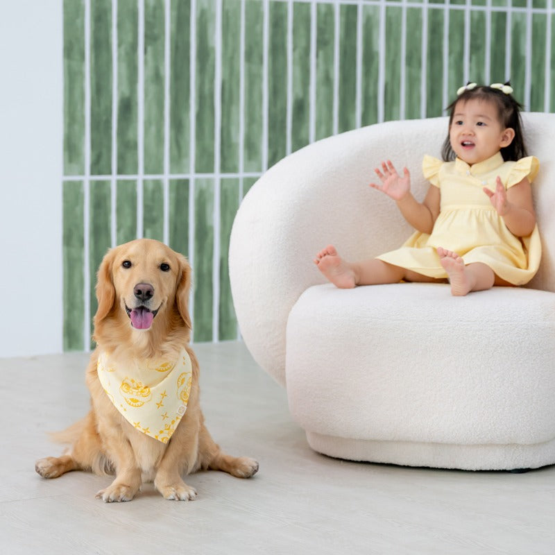 Lion Dance Series - Pet Bandana in Yellow by Le Petit Society — image 7