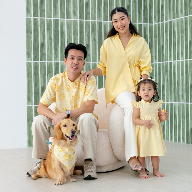 Lion Dance Series - Pet Bandana in Yellow by Le Petit Society — image 6
