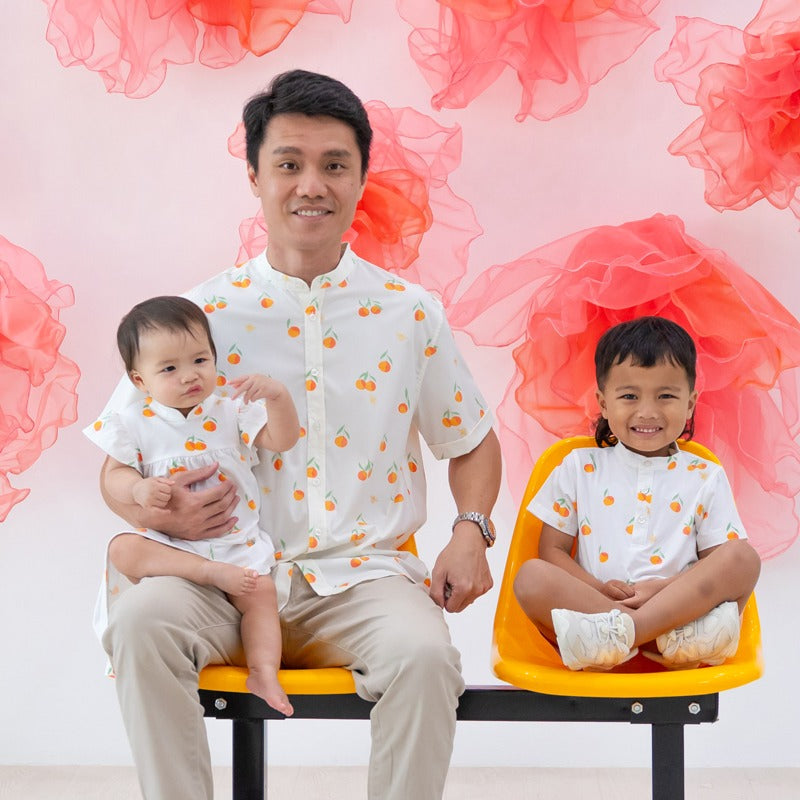 Mandarin Orange Series - Baby Jersey Dress in Classic Orange Print by Le Petit Society — image 5