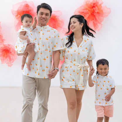 Mandarin Orange Series - Baby Jersey Dress in Classic Orange Print by Le Petit Society — image 3