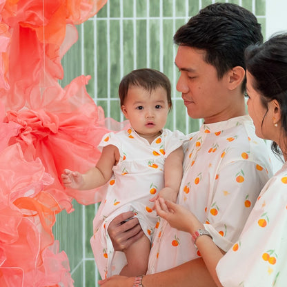 Mandarin Orange Series - Baby Jersey Dress in Classic Orange Print by Le Petit Society — image 2