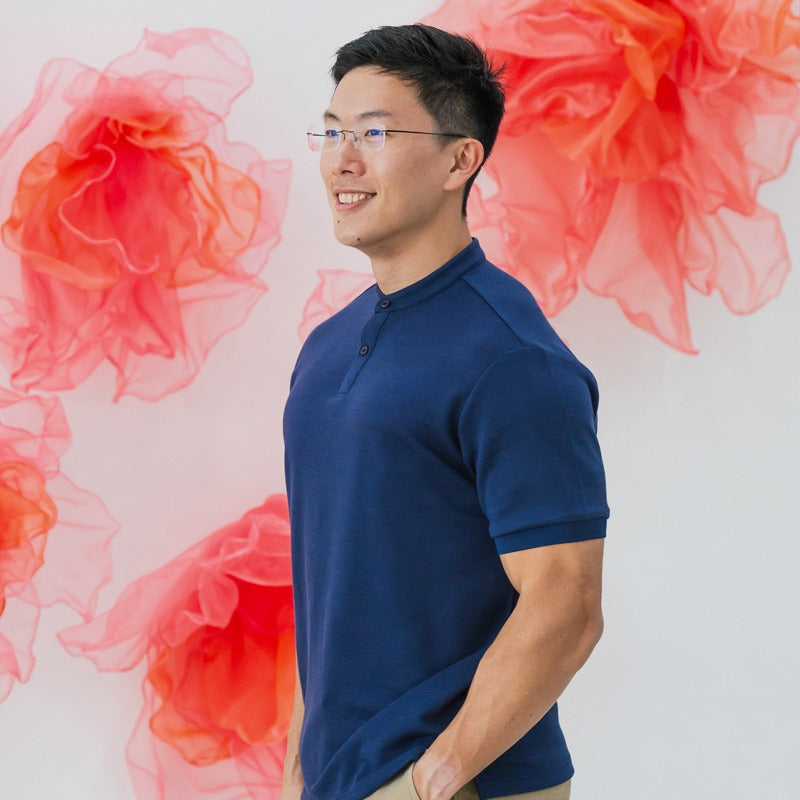 Polo Series - Men’s Polo Shirt in Navy by Le Petit Society — image 2