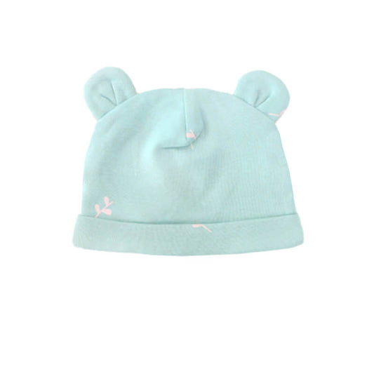 Baby Organic Bear Hat in Leaf Print by Le Petit Society