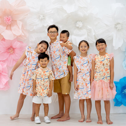 Garden Series - Boys Shirt in Yellow Peony by Le Petit Society — image 5