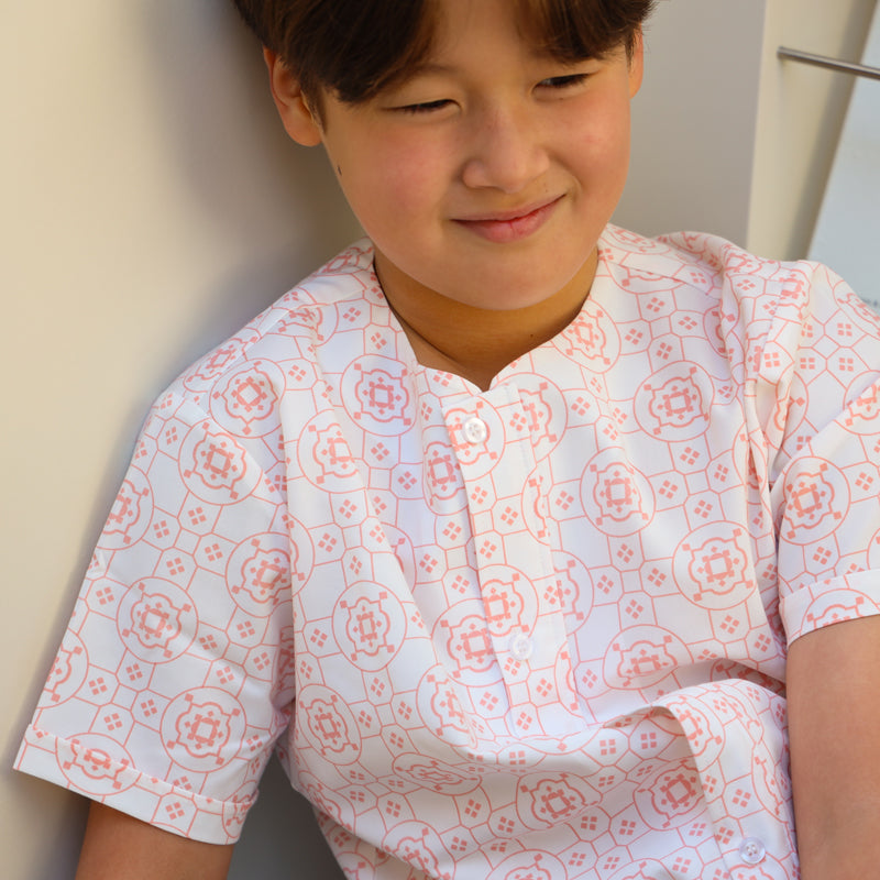 Chinese Motif Series - Boys Shirt in Pink Motif by Le Petit Society — image 5