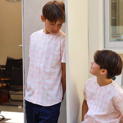 Chinese Motif Series - Boys Shirt in Pink Motif by Le Petit Society — image 4