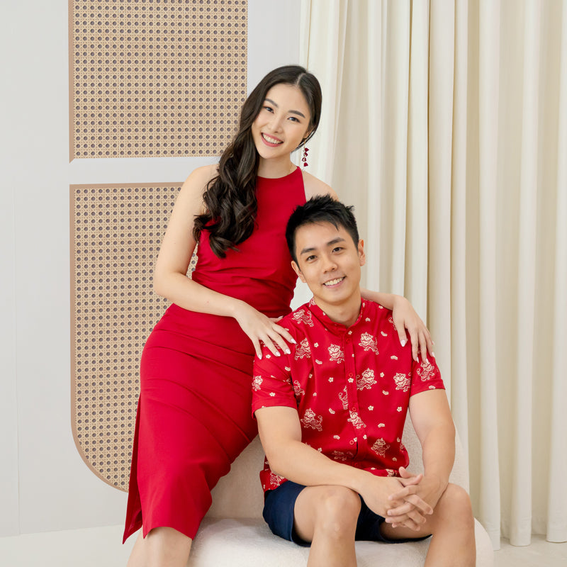 Lion Dance Series - Ladies Cheongsam in Red by Le Petit Society — image 4