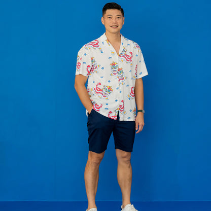 Lion Dance Series - Men's Camp Collar Shirt in Lion Print (Relaxed Fit) by Le Petit Society — image 7