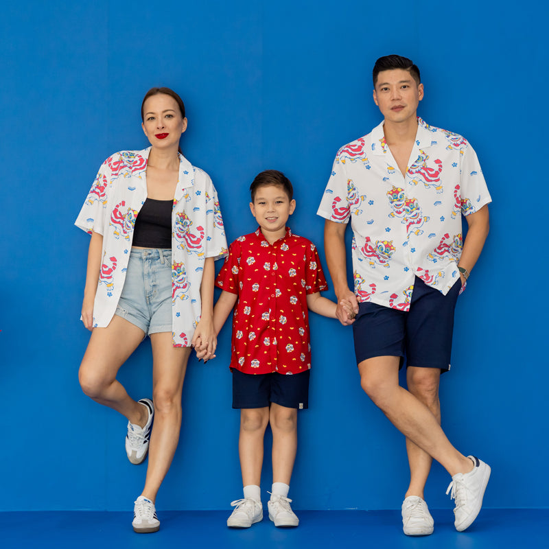 Lion Dance Series - Men's Camp Collar Shirt in Lion Print (Relaxed Fit) by Le Petit Society — image 4
