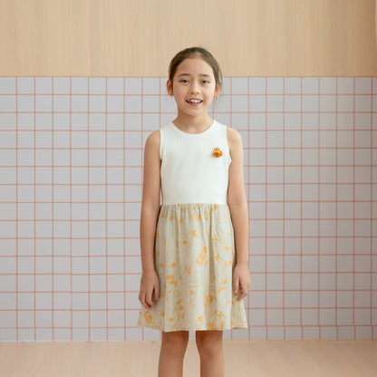 Zodiac Series - Girls Tank Dress in White by Le Petit Society